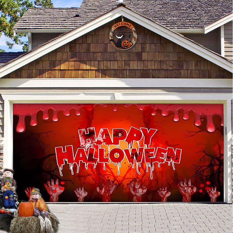 Halloween&Christmas 2024 Garage Door Decoration