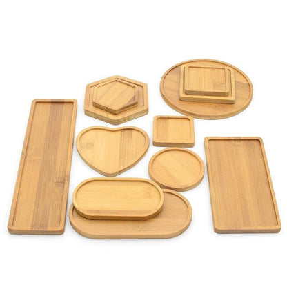 Natural Bamboo Planter Saucer Trays