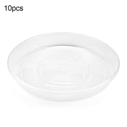 10-Piece Clear Plastic Planter Saucer Set