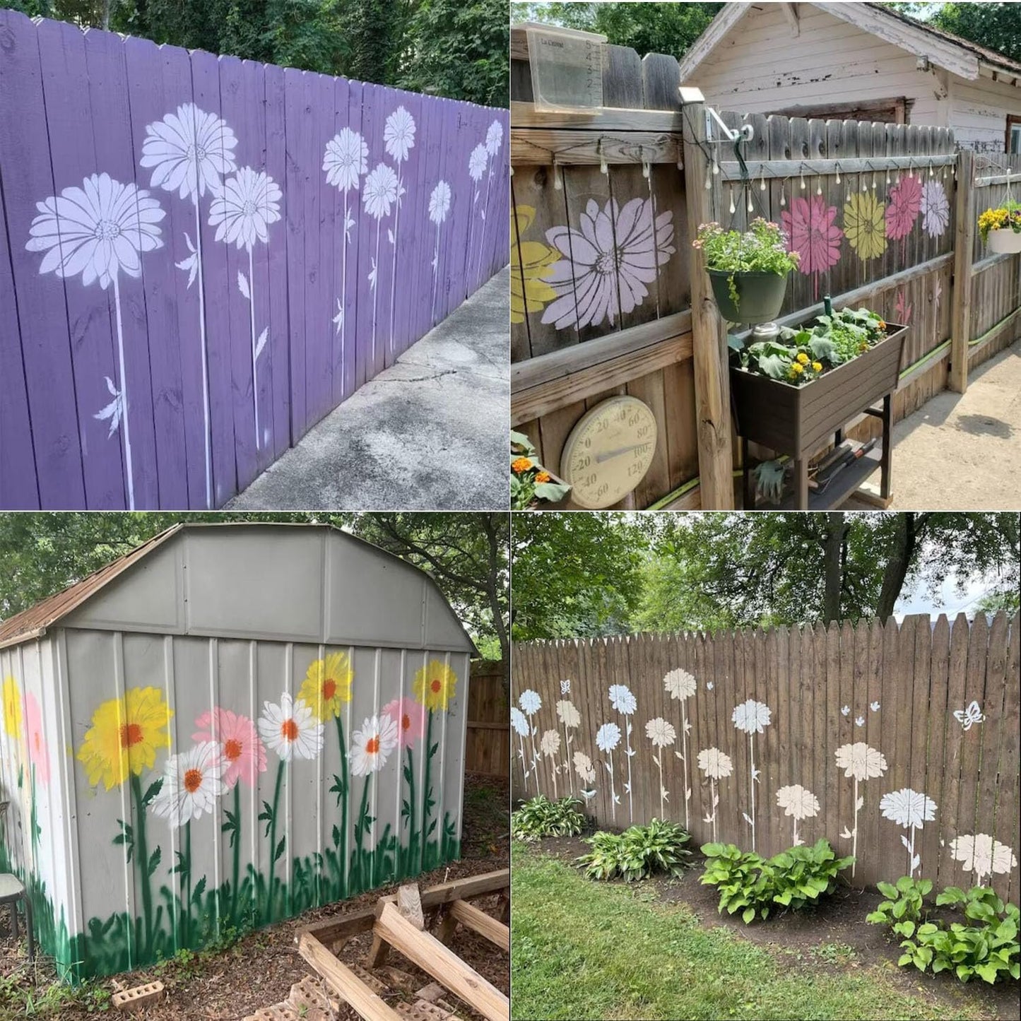 🔥Hot Sale 50% OFF🌻-Garden Fence Large Flower Stencils-DIY decoration