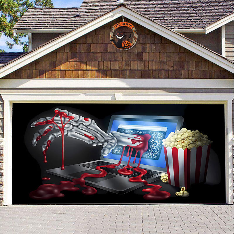 Halloween&Christmas 2024 Garage Door Decoration