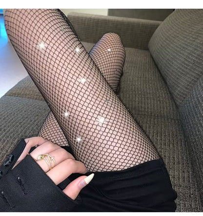 Rhinestone Fishnet Tights