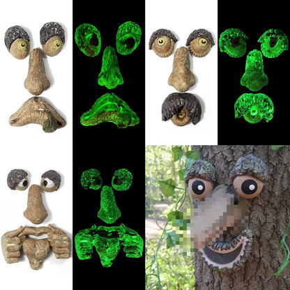 Tree Faces Decor Old Man Hugger Art Sculpture