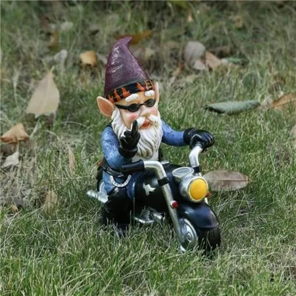 🔥Last Day 49% OFF - Biker Garden Gnome Statue With Middle Finger