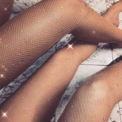 Rhinestone Fishnet Tights