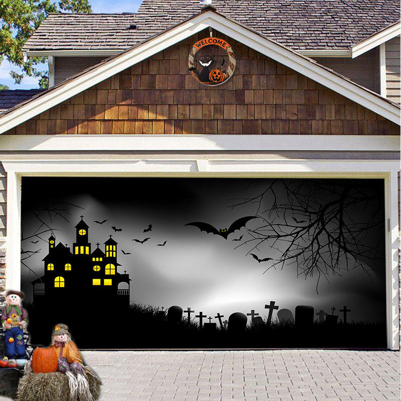 Halloween&Christmas 2024 Garage Door Decoration