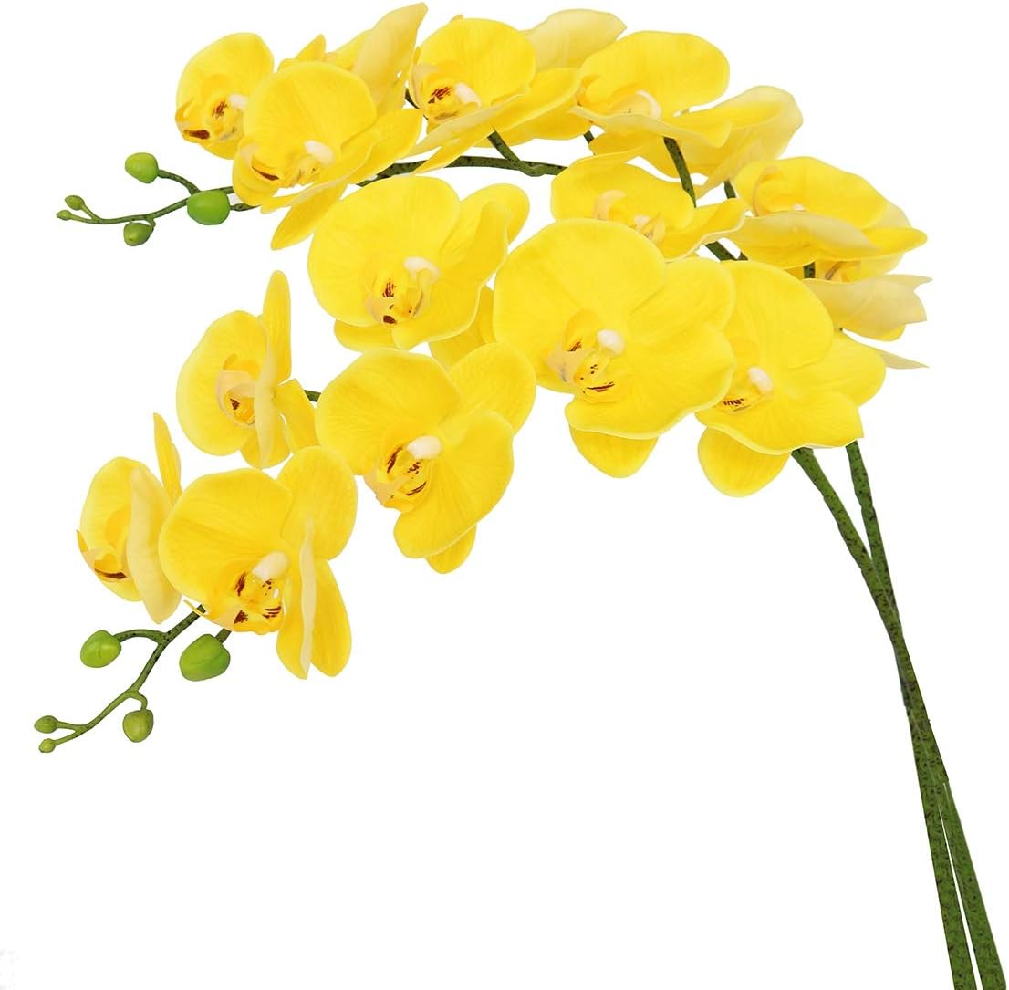 Artificial Phalaenopsis Flowers Branches Real Touch Pack of 2