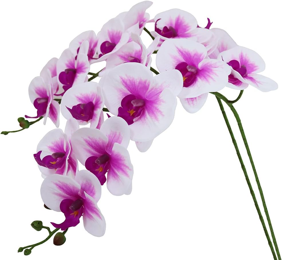 Artificial Phalaenopsis Flowers Branches Real Touch Pack of 2