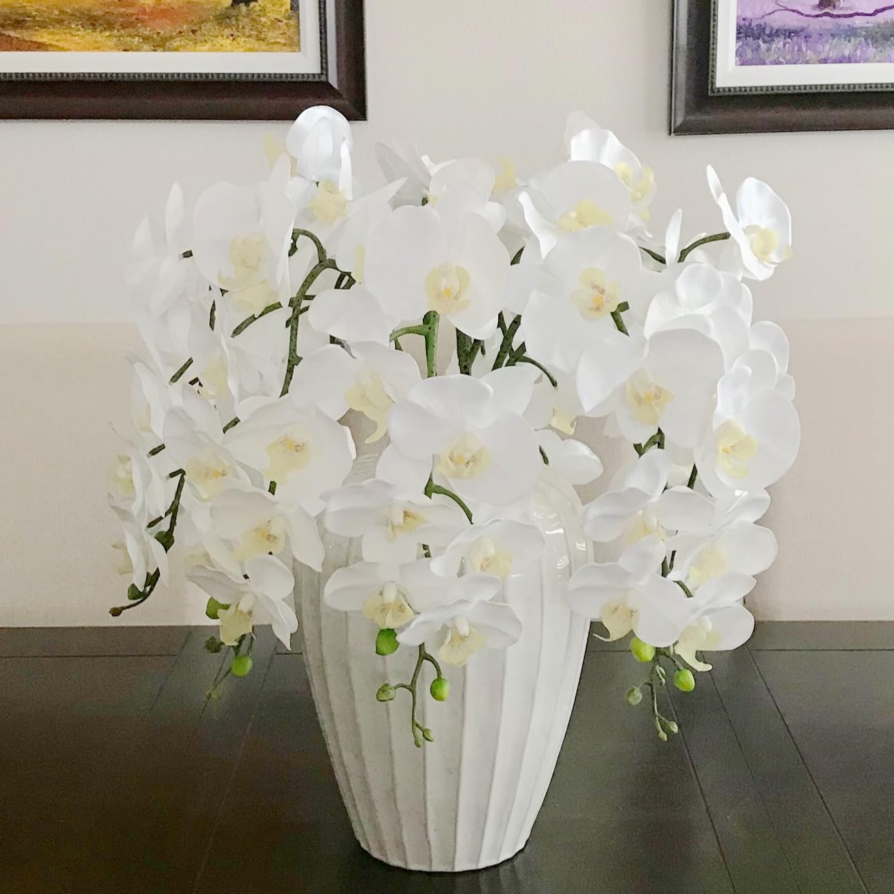 Artificial Phalaenopsis Flowers Branches Real Touch Pack of 2