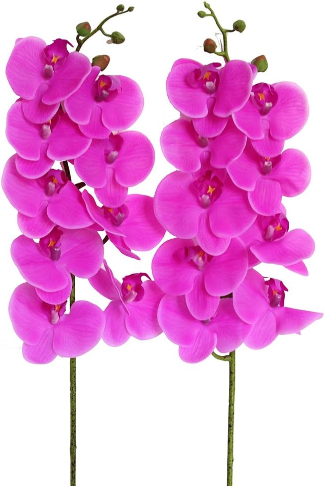 Artificial Phalaenopsis Flowers Branches Real Touch Pack of 2