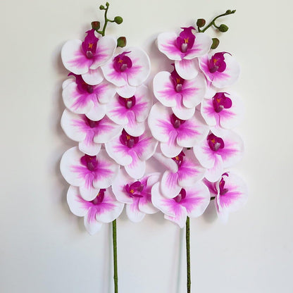 Artificial Phalaenopsis Flowers Branches Real Touch Pack of 2