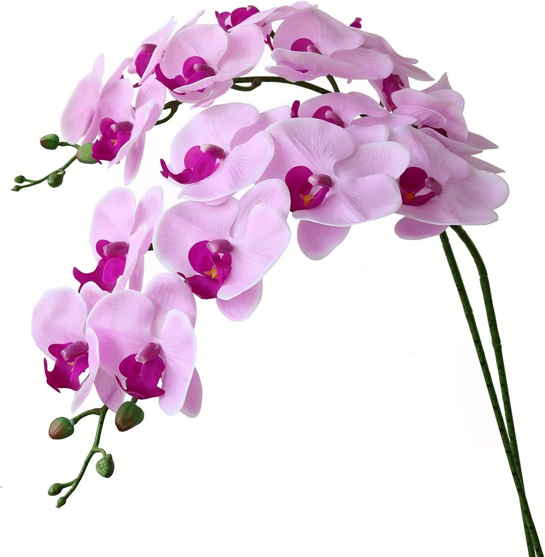 Artificial Phalaenopsis Flowers Branches Real Touch Pack of 2