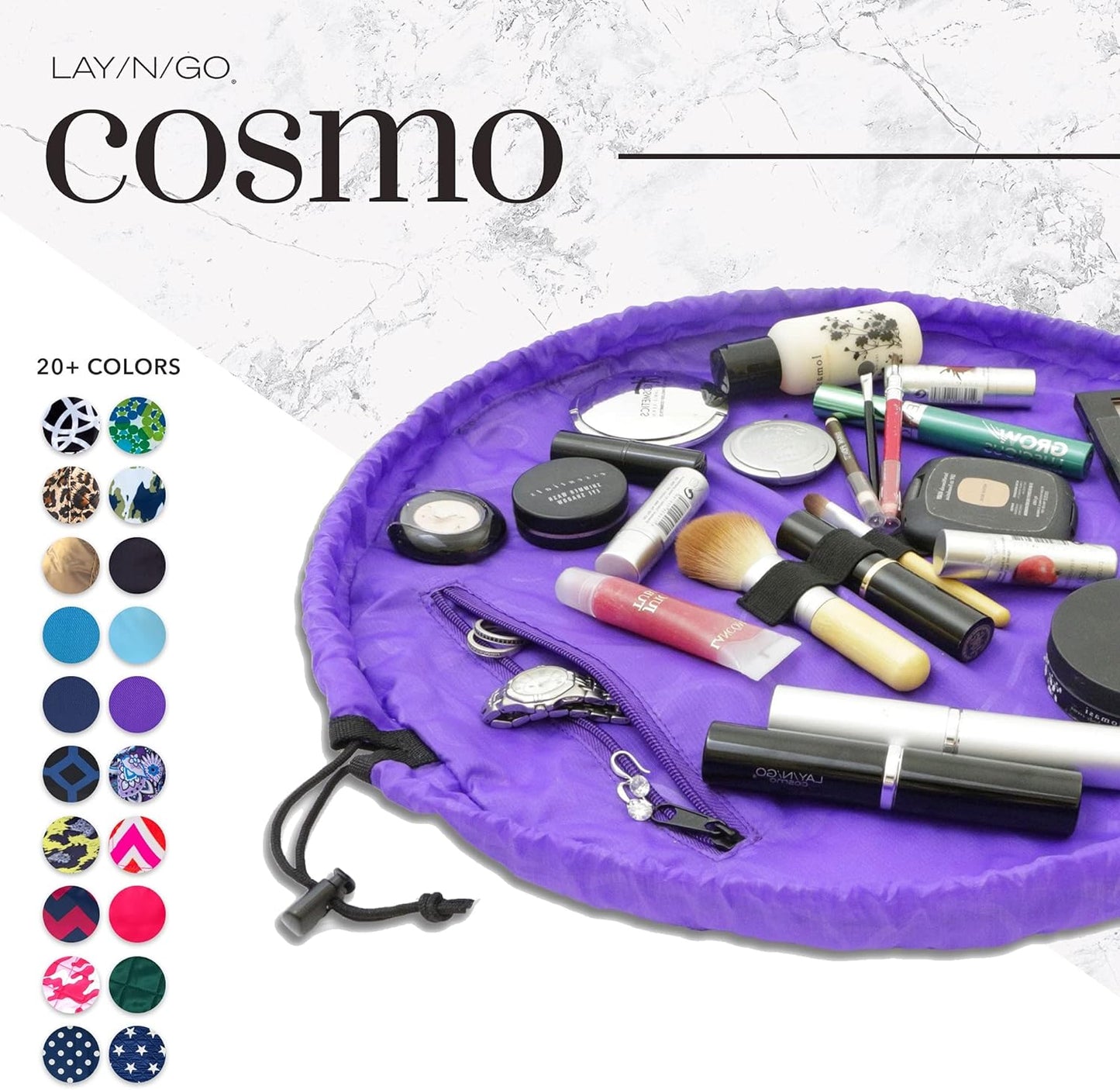 Cosmo Drawstring Cosmetic & Makeup Bag Organizer