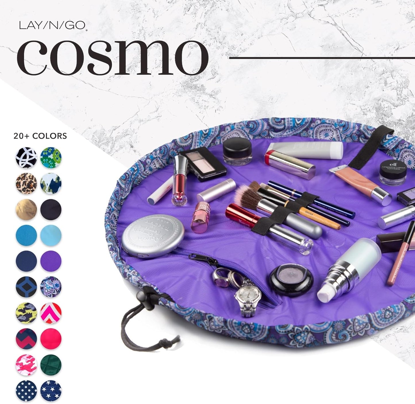 Cosmo Drawstring Cosmetic & Makeup Bag Organizer