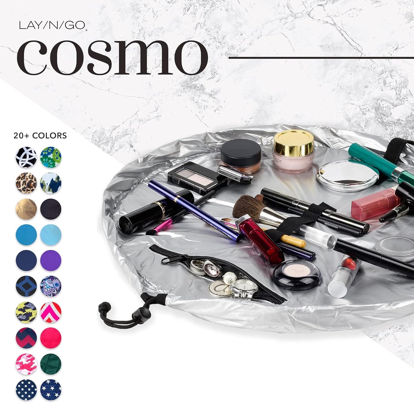 Cosmo Drawstring Cosmetic & Makeup Bag Organizer