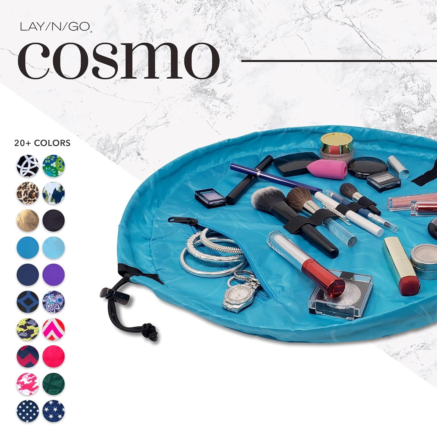 Cosmo Drawstring Cosmetic & Makeup Bag Organizer