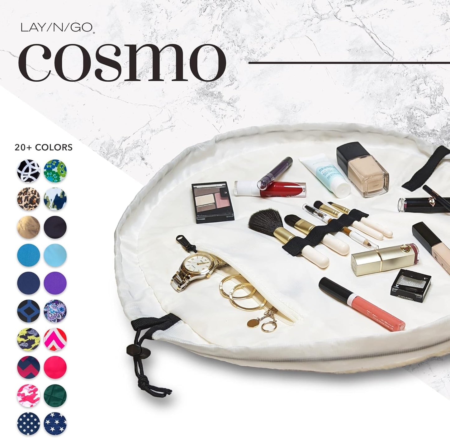 Cosmo Drawstring Cosmetic & Makeup Bag Organizer