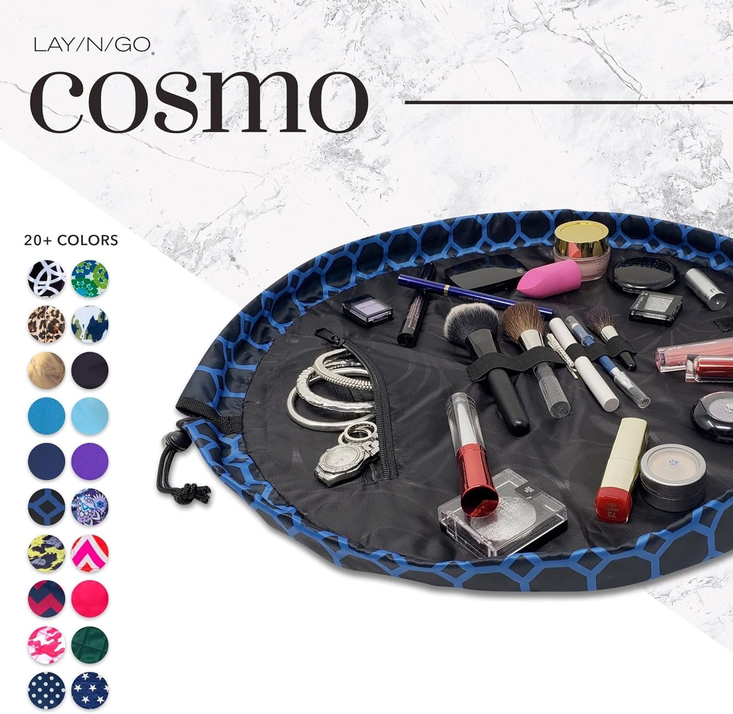 Cosmo Drawstring Cosmetic & Makeup Bag Organizer