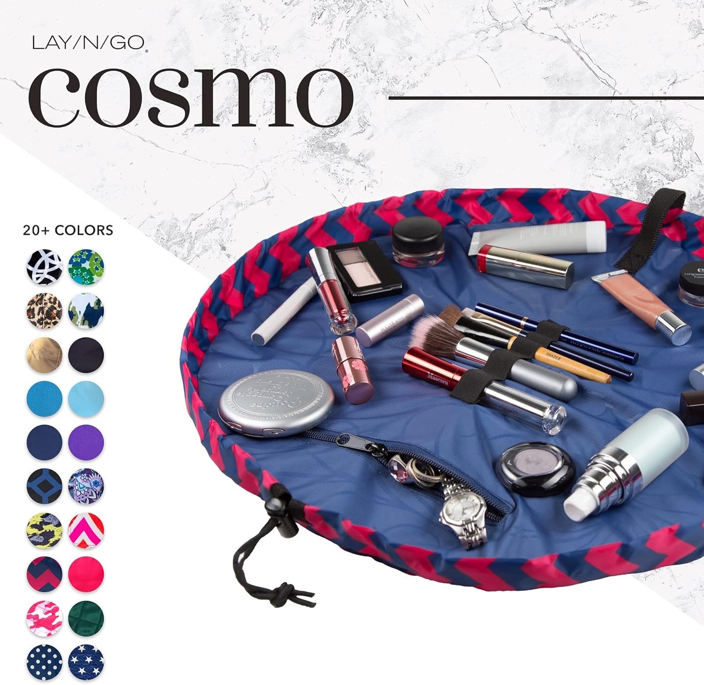 Cosmo Drawstring Cosmetic & Makeup Bag Organizer