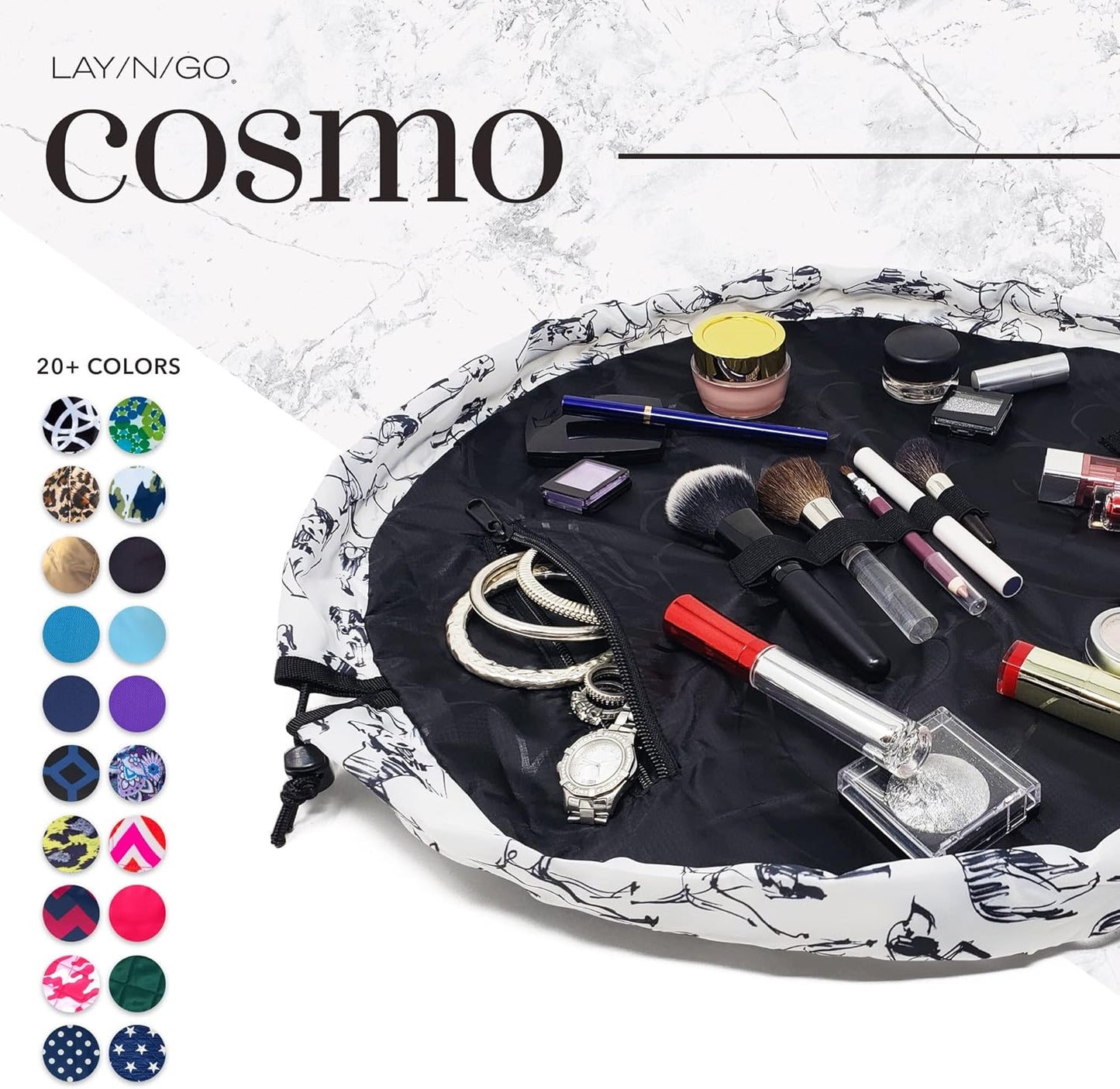 Cosmo Drawstring Cosmetic & Makeup Bag Organizer