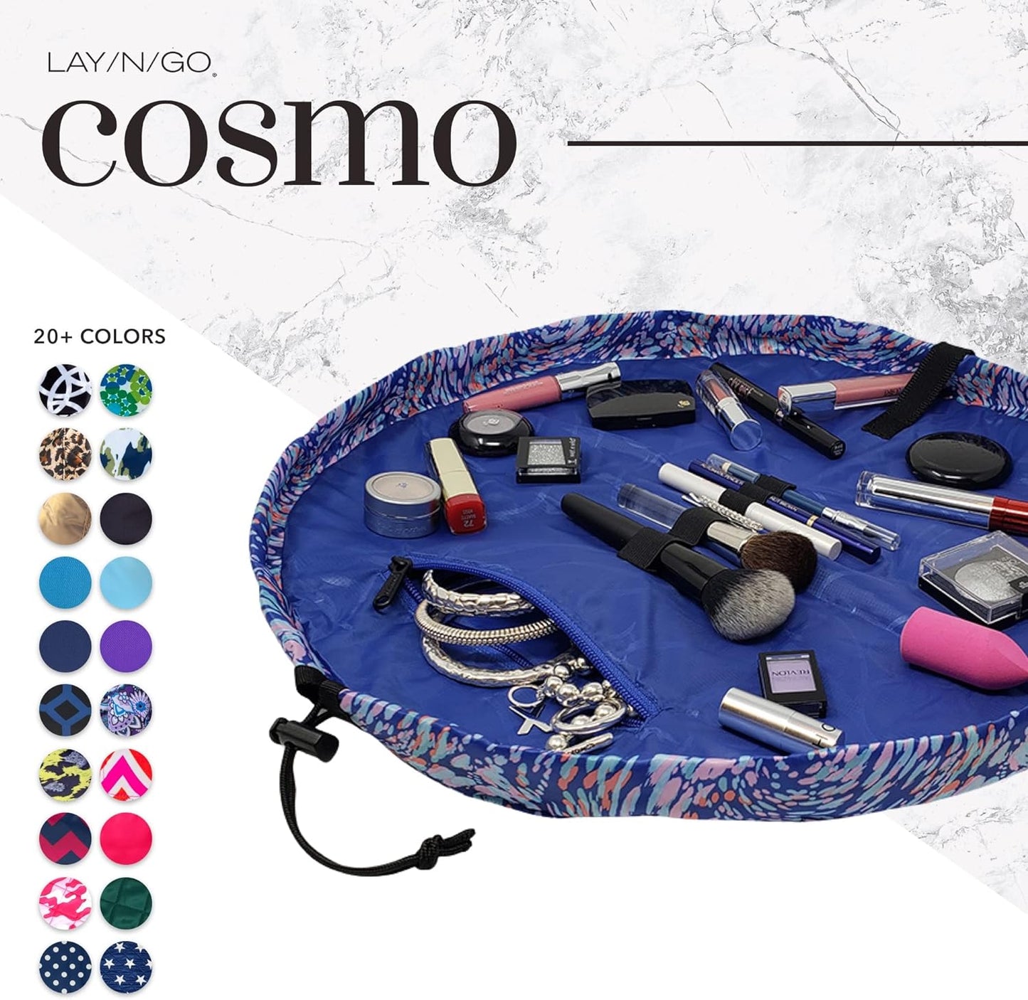 Cosmo Drawstring Cosmetic & Makeup Bag Organizer