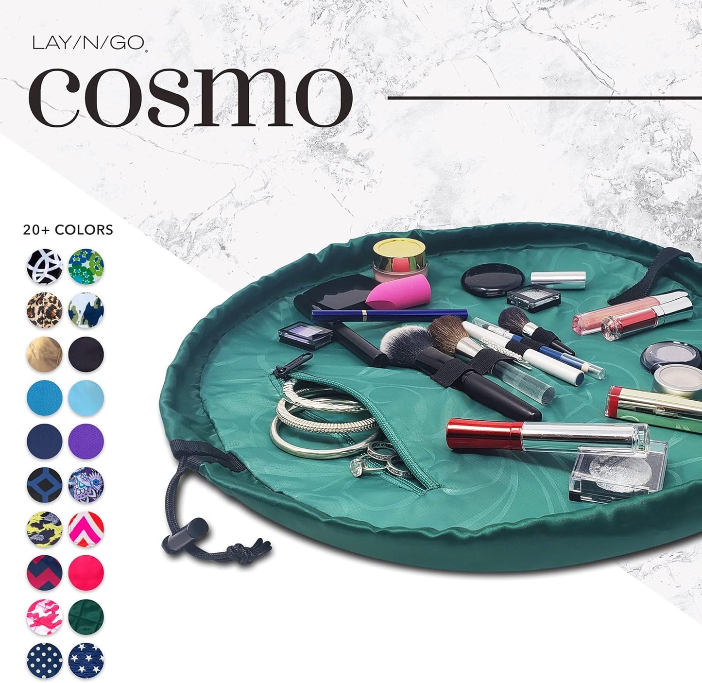 Cosmo Drawstring Cosmetic & Makeup Bag Organizer