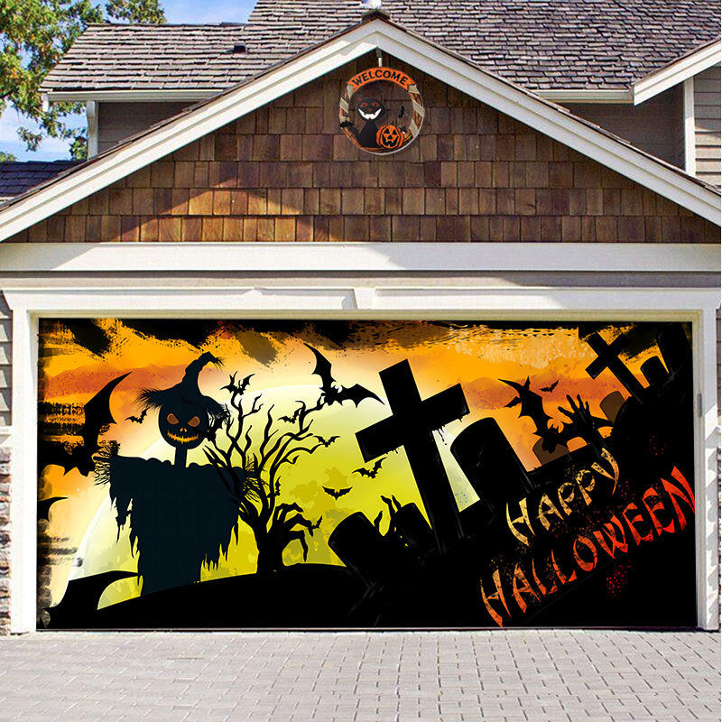 Halloween&Christmas 2024 Garage Door Decoration