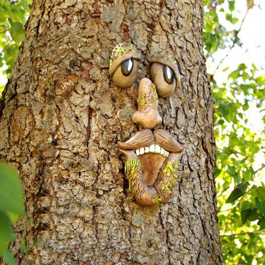 Tree Faces Decor Old Man Hugger Art Sculpture