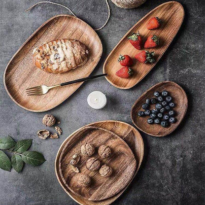 Acacia Rounded Serving Trays