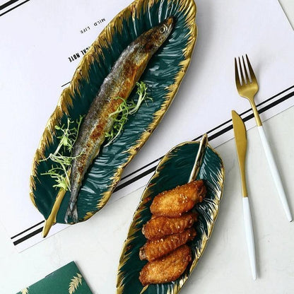 Ceramic Banana Leaf Trays