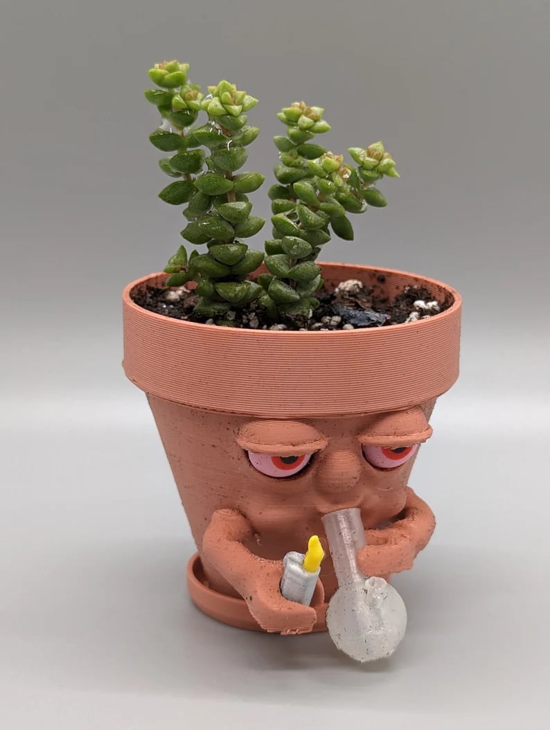 (❤️✨Last Day Promotion - 50%OFF)Pot Smoking Pot planter for succulents or houseplants ripping a bong