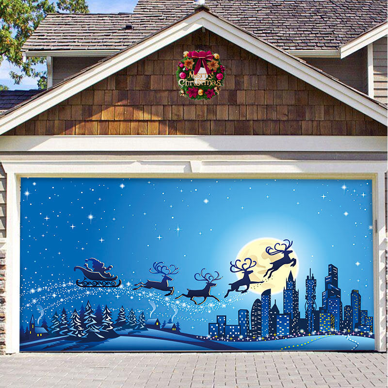 Halloween&Christmas 2024 Garage Door Decoration