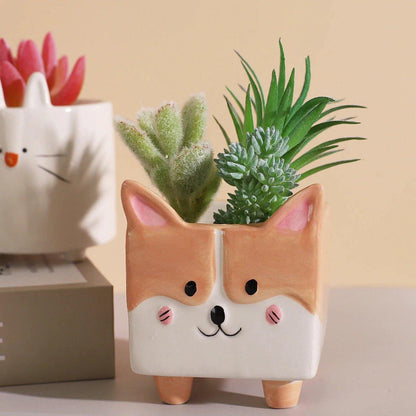 Boxy Animal Ceramic Succulent Planters