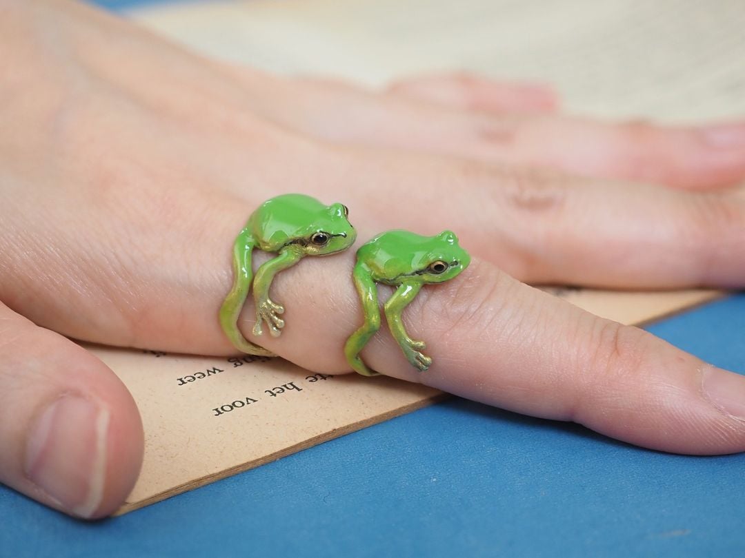 Latest-tree Frog Ring & Earrings