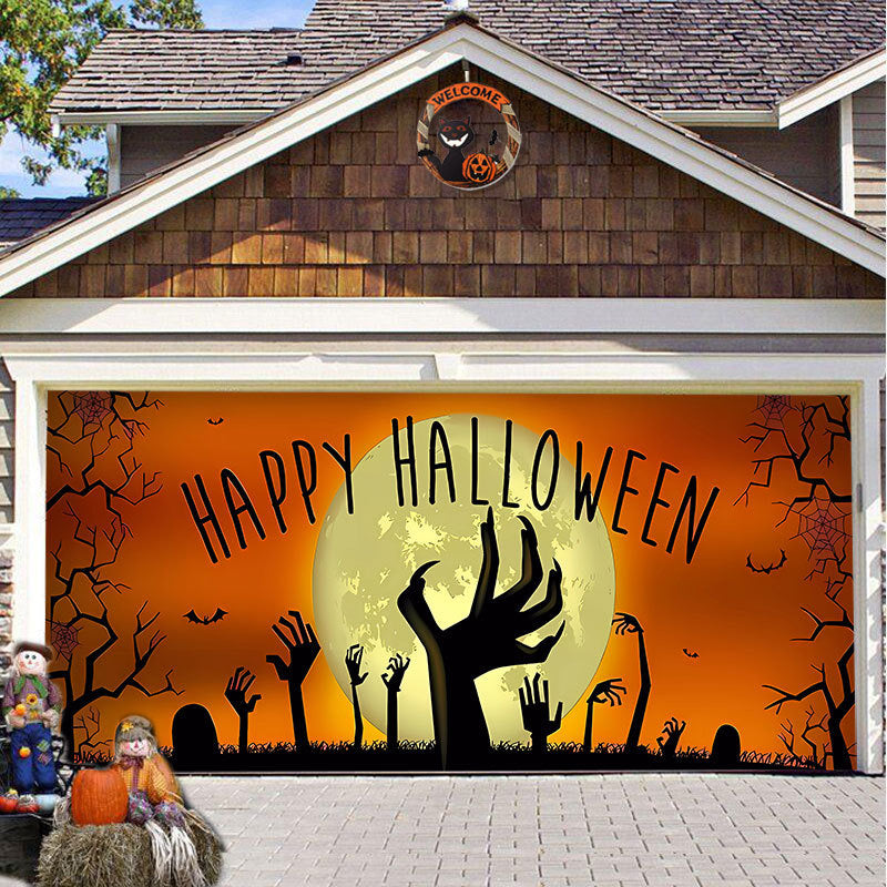 Halloween&Christmas 2024 Garage Door Decoration