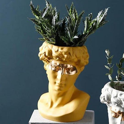 Ceramic David Bust Planter Vase Statue