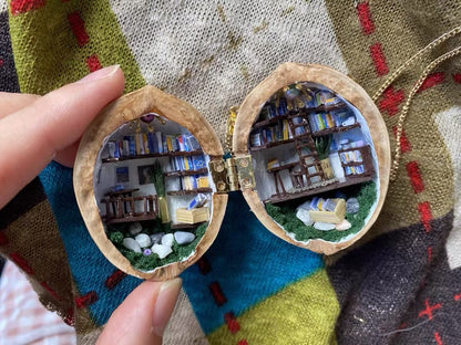 Handmade Walnut Cottage Micro Landscape