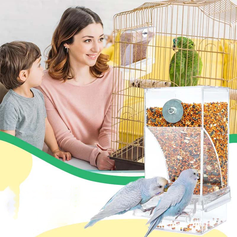 Automatic No-Spill Transparent Bird Feeder