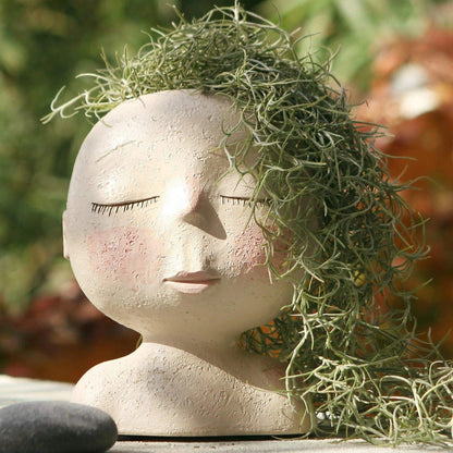 Peaceful Dream Sleeping Face Planter Vase