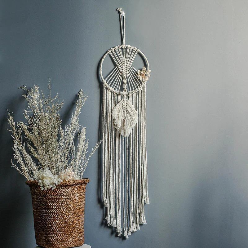 Night Sky Macrame Dreamcatcher Hanging Tapestry