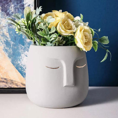 Ceramic Abstract Sleeping Face Planter