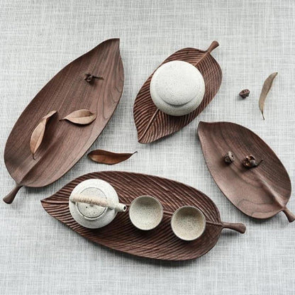 Wooden Leaf Serving Trays