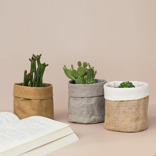 Rustic Cloth Planter Basket