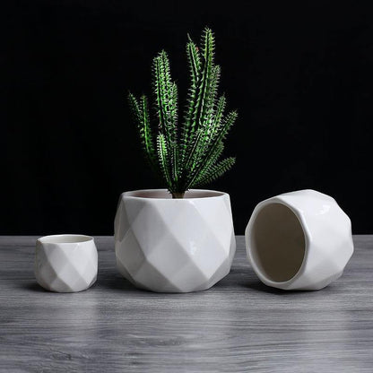 Rounded Diamond Ceramic Succulent Planters