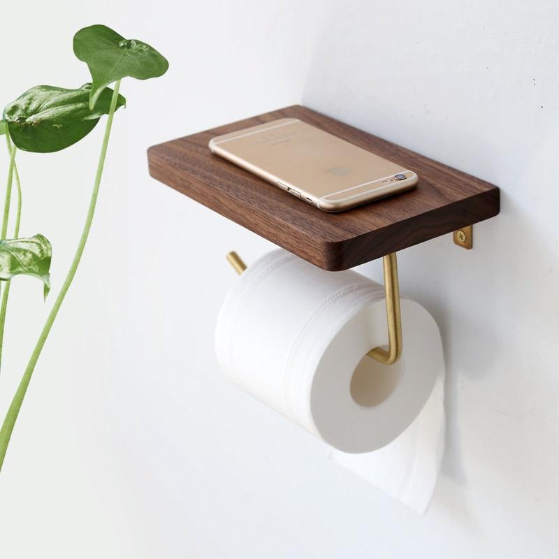 Multipurpose Wooden Toilet Roll Holder