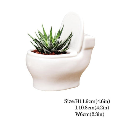 Handmade Ceramic Toilet Succulent Planter