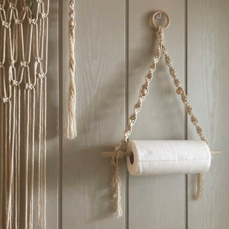 Macrame Paper Towel Holder