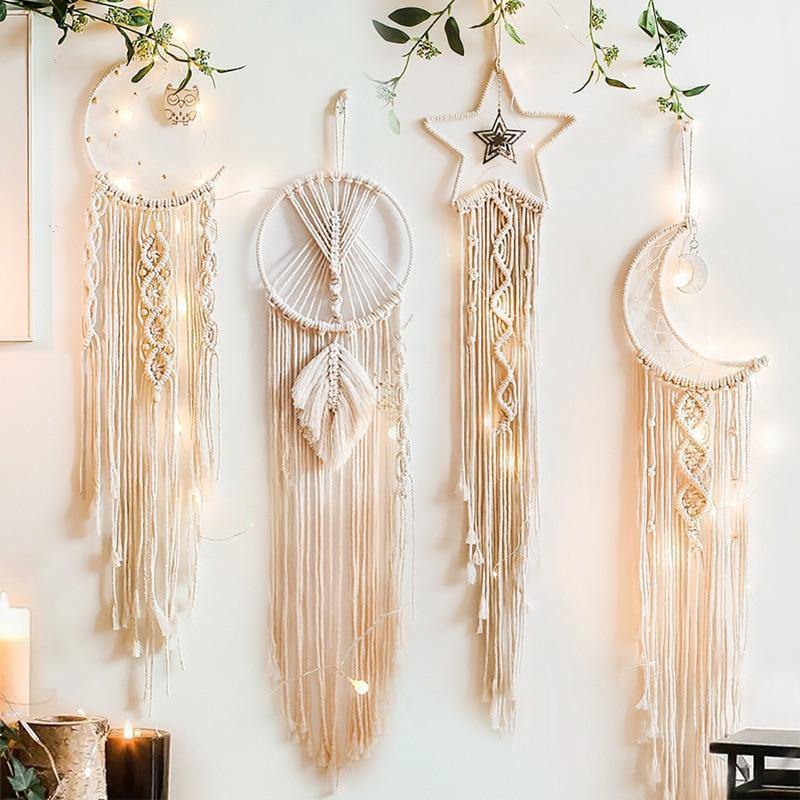 Night Sky Macrame Dreamcatcher Hanging Tapestry