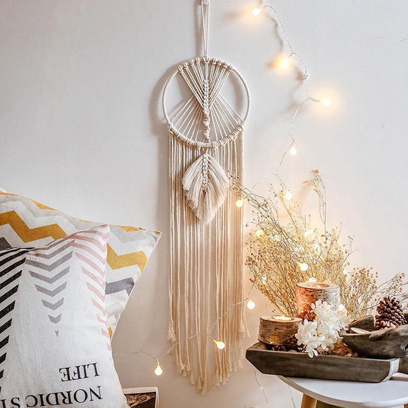 Night Sky Macrame Dreamcatcher Hanging Tapestry