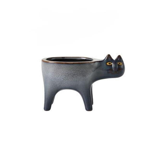 Glazed Ceramic Kitty Planter